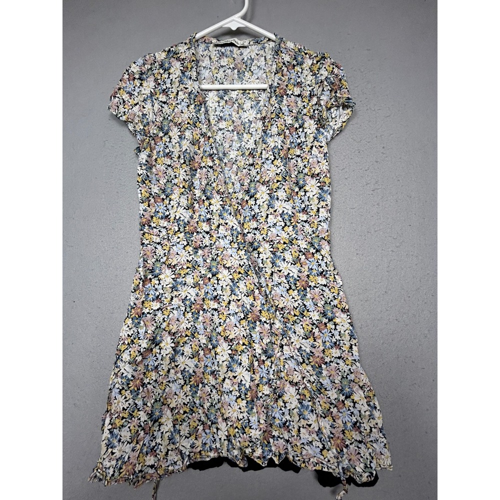 Abercrombie & Fitch Wrap Dress Viscose Floral Multicolor Small Womens